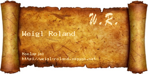 Weigl Roland névjegykártya
